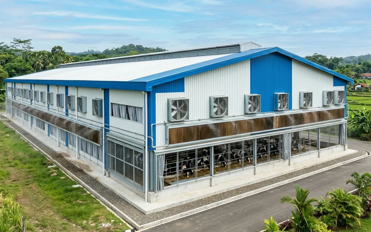 Sandwich Panel Kandang Sapi Perah: Kontrol Suhu Peternakan 2026