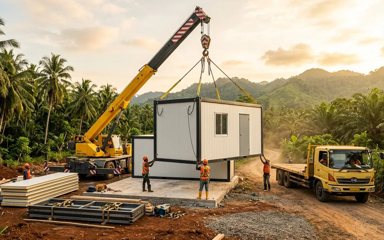 Pengiriman dan Pemasangan Rumah Modular: Akses, Crane, Biaya 2026