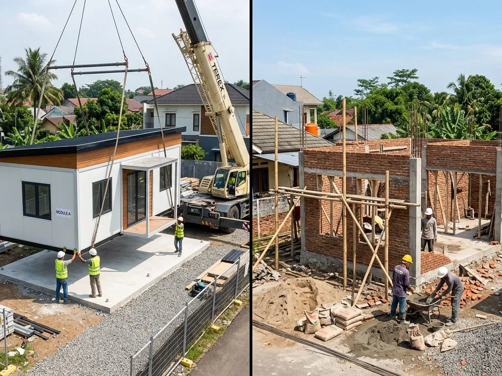 Rumah Modular vs Bangun Konvensional: Biaya dan Waktu 2026