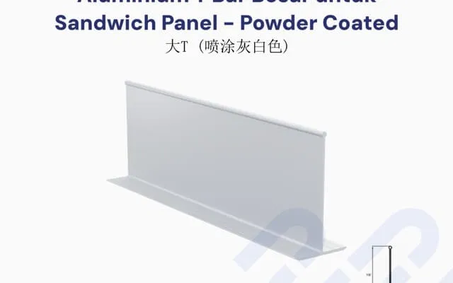 Large Powder-Coated Aluminium T Bar for Sandwich Panel