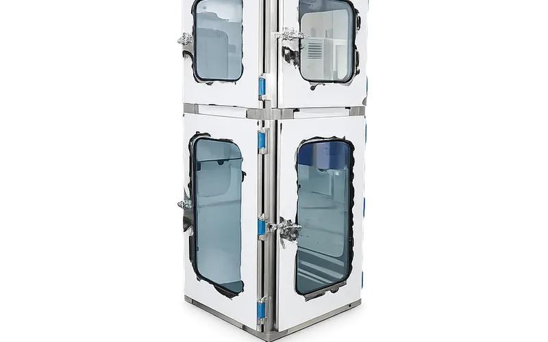 Electromagnetic Sus201 Cleanroom Pass Through Box Interlocking Doors