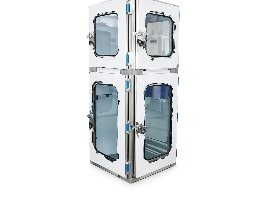 Electromagnetic Sus201 Cleanroom Pass Through Box Interlocking Doors