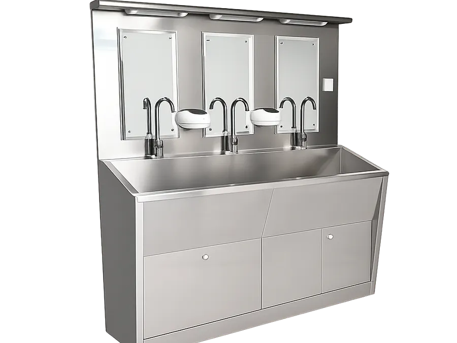 Foot-Operated Multi-Station Medical Hand Wash Sink
